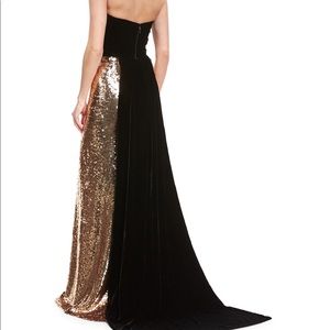 Monique lhuillier sequin velvet evening gown